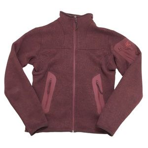 Arc'teryx Polartec Fleece Zip Up Jacket Burgundy S